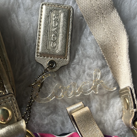 Coach F21361 Poppy Signature C Spotlight Glam Multicolor Shoulder Bag Tote - Picture 7 of 17